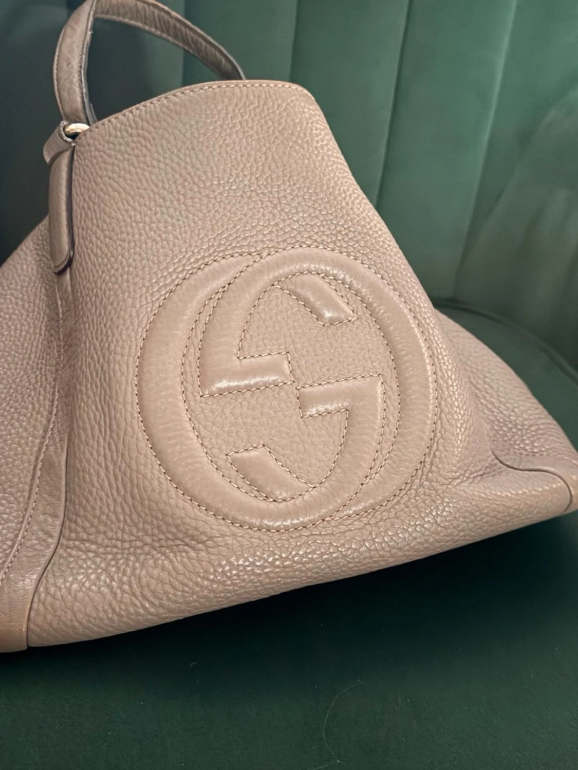 Grå Gucci Soho handväska i läder - 2