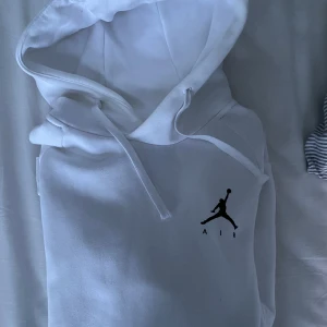 Hoodie Jordan air - Skit snygg hoodie från Jordan air. Köpt i Paris Nike store, äldre modell. Skön stor huva med snörning och stor ficka fram. Har några minimala fläckar men borde gå bort efter tvätt , se bild