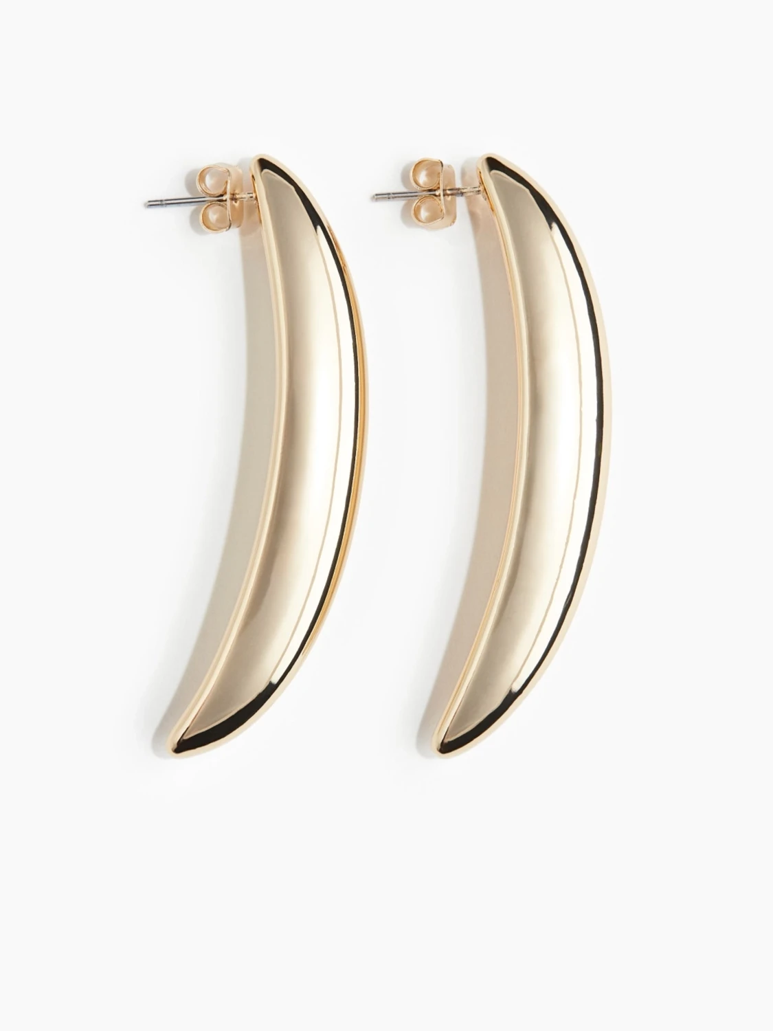 Guldiga böjda örhängen - 1