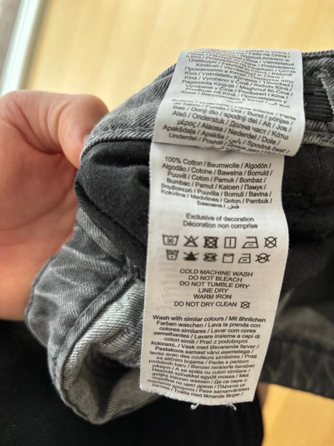 Grå tvättade raka jeans - 3