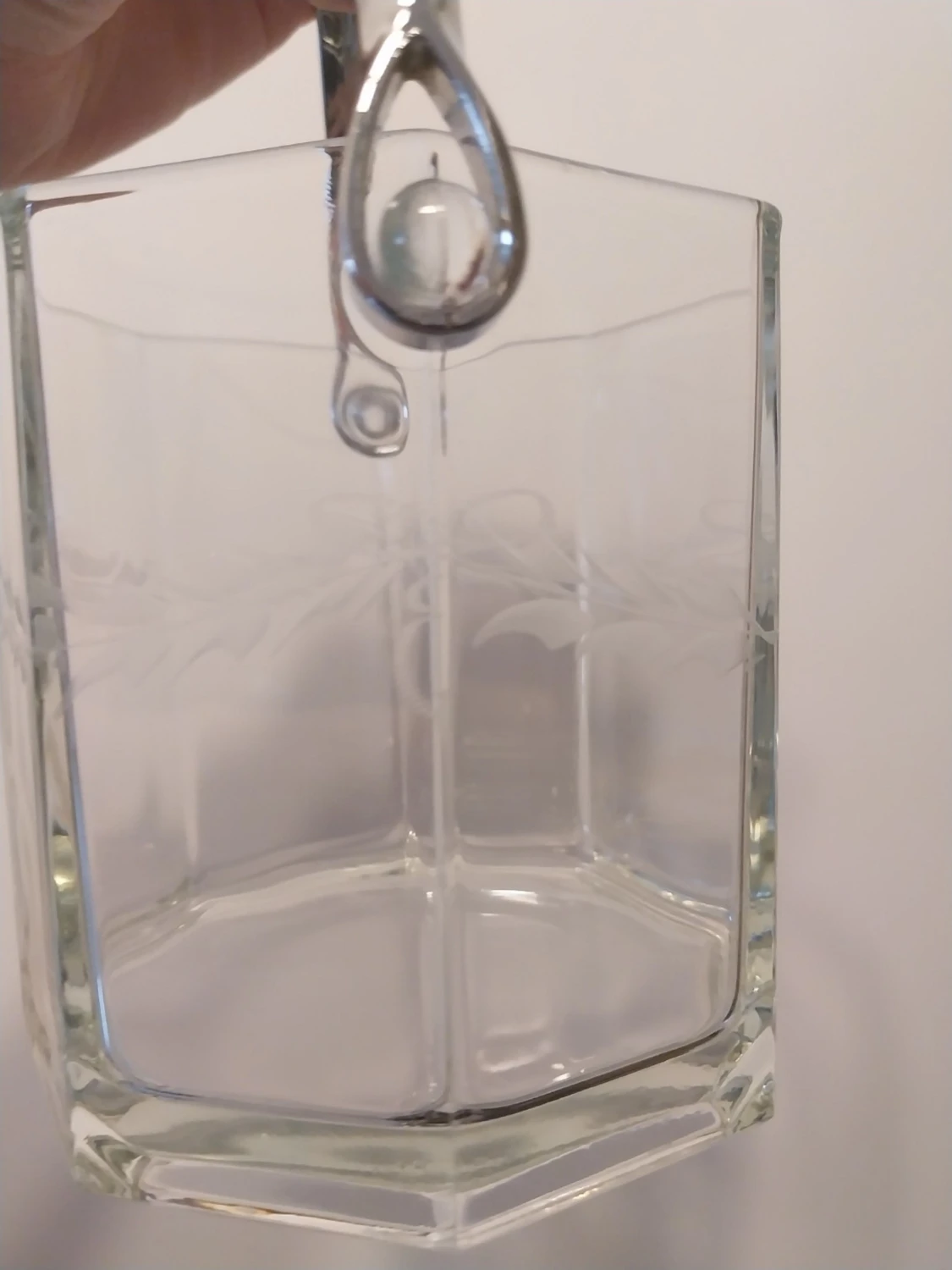 Sexkantad ishink i glas med handtag - 1