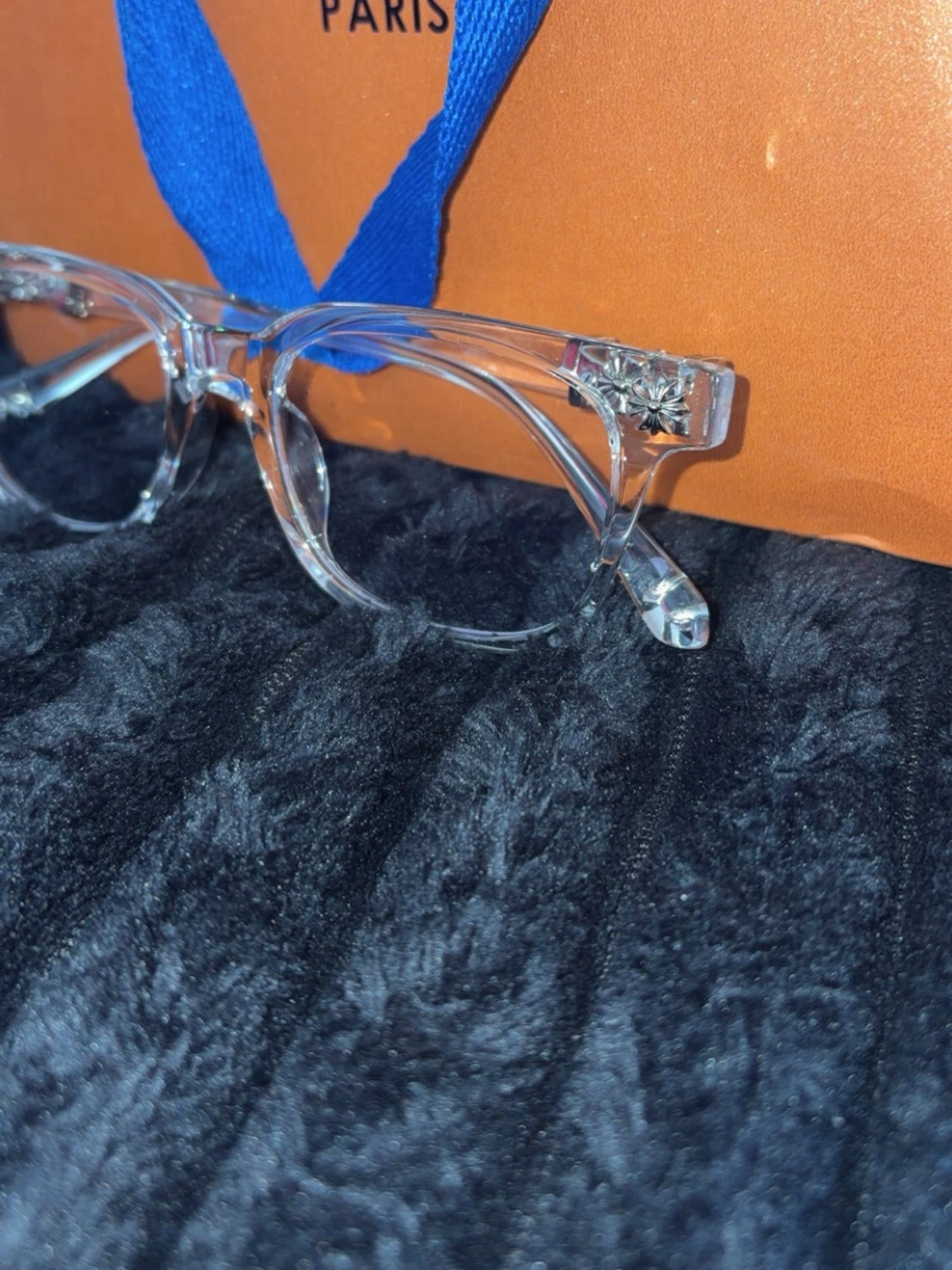  clear chrome heart glasses - 1