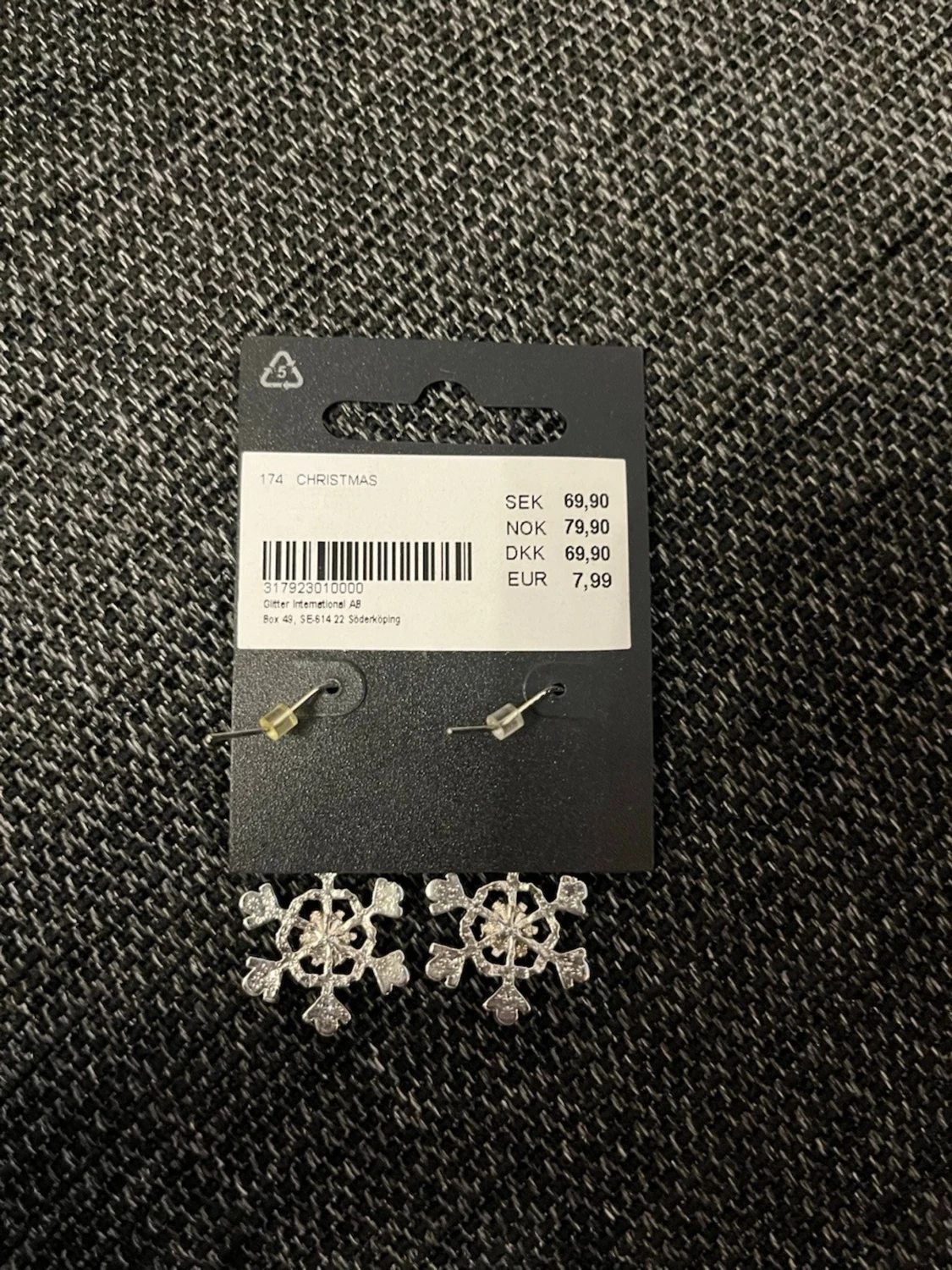 Glitter snöflingeörhängen silver - 1