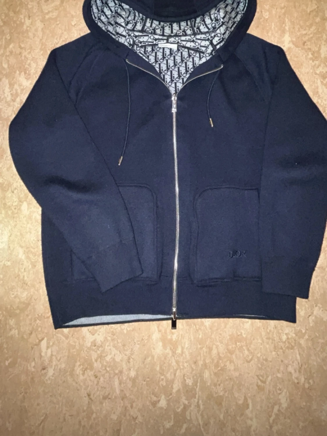 Mörkblå Kashmire hoodie