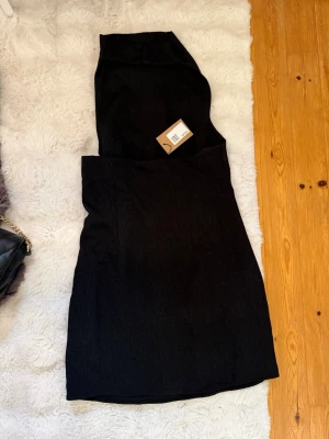 Svart *kort klänning med hög hals - Säljer en svart klänning med hög hals och utan ärmar. Klänningen är tidlös och har inga tecken på användning. Jag köpte klänningen på Sellpy och har aldrig använt (lappen kvar), ursprungligen från nakd.💗💗💗💗