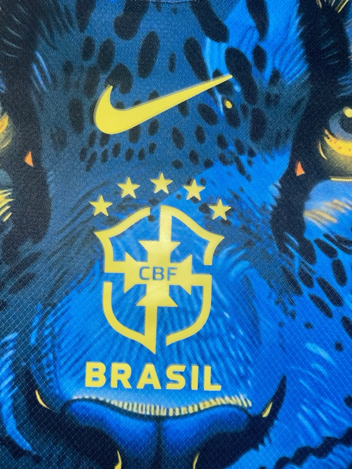 Nike Brasil blå matchtröja pantermotiv - 1