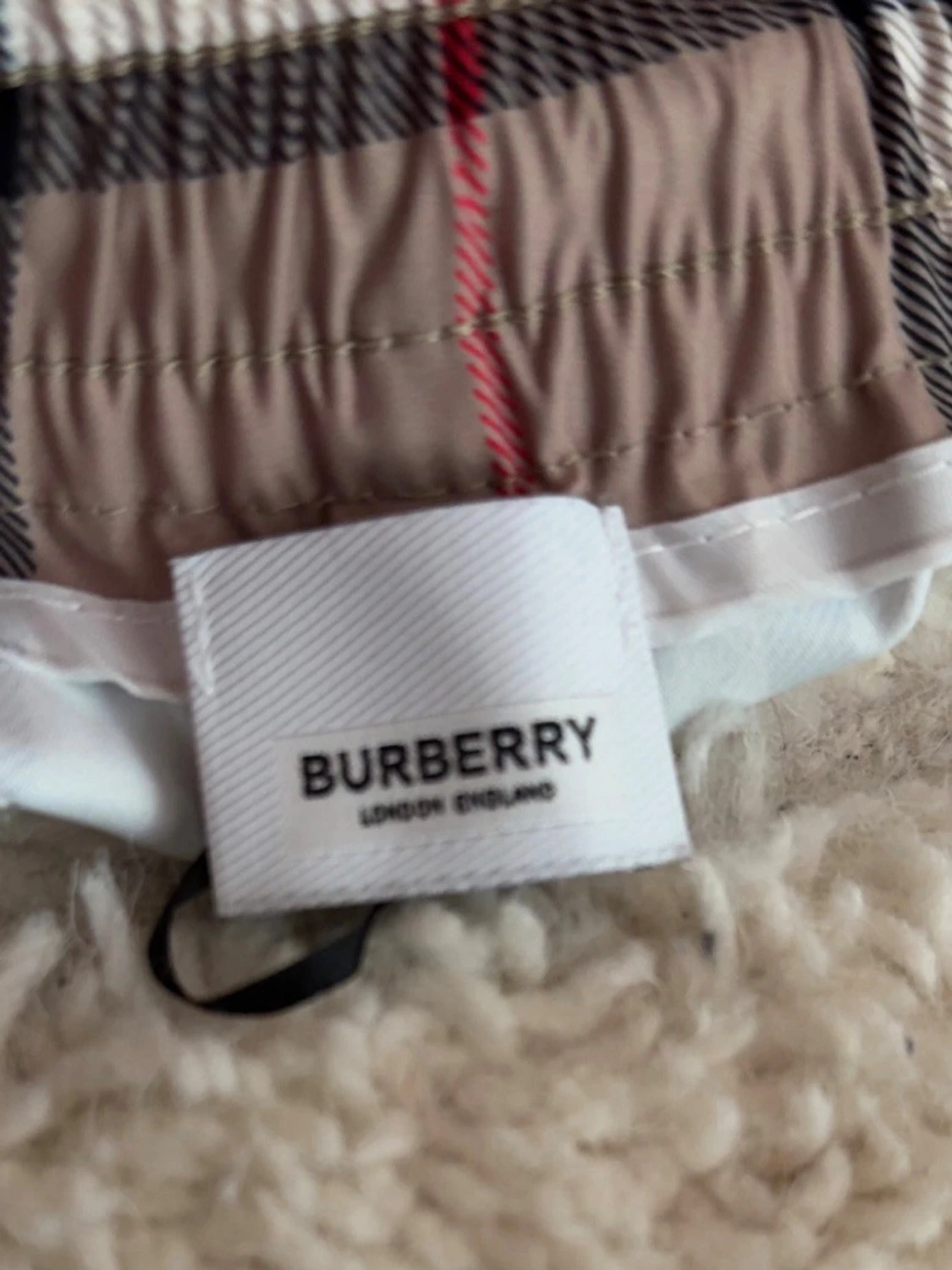 Beige rutiga shorts med snörning - 2