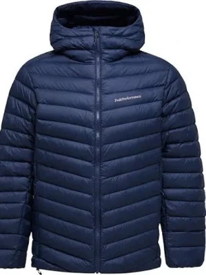 Mörkblå dunjacka från Peak Performance - Snygg mörkblå dunjacka från Peak Performance med huva och dragkedja framtill. Använd aldrig så den är helt ny. För för liten för mig