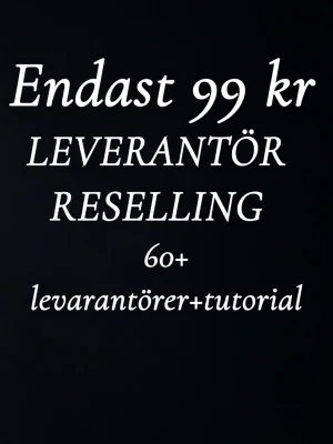 Säljer leverantör perfekt till reselling - Säljer leverantör perfekt till reseller skriv i dm 99 kr 