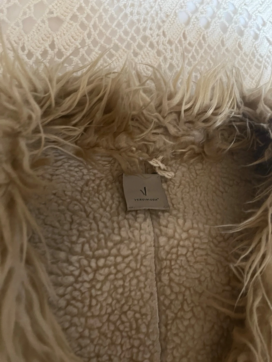 Brun fuskpälsfodrad kappa Vero Moda - 1