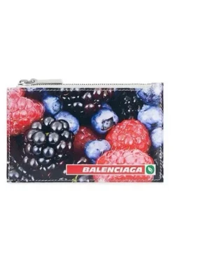 Balenciaga  - Balenciaga summer 24 Antwerp Long Coin Wallet/ Card Holder Blueberry/ Bread