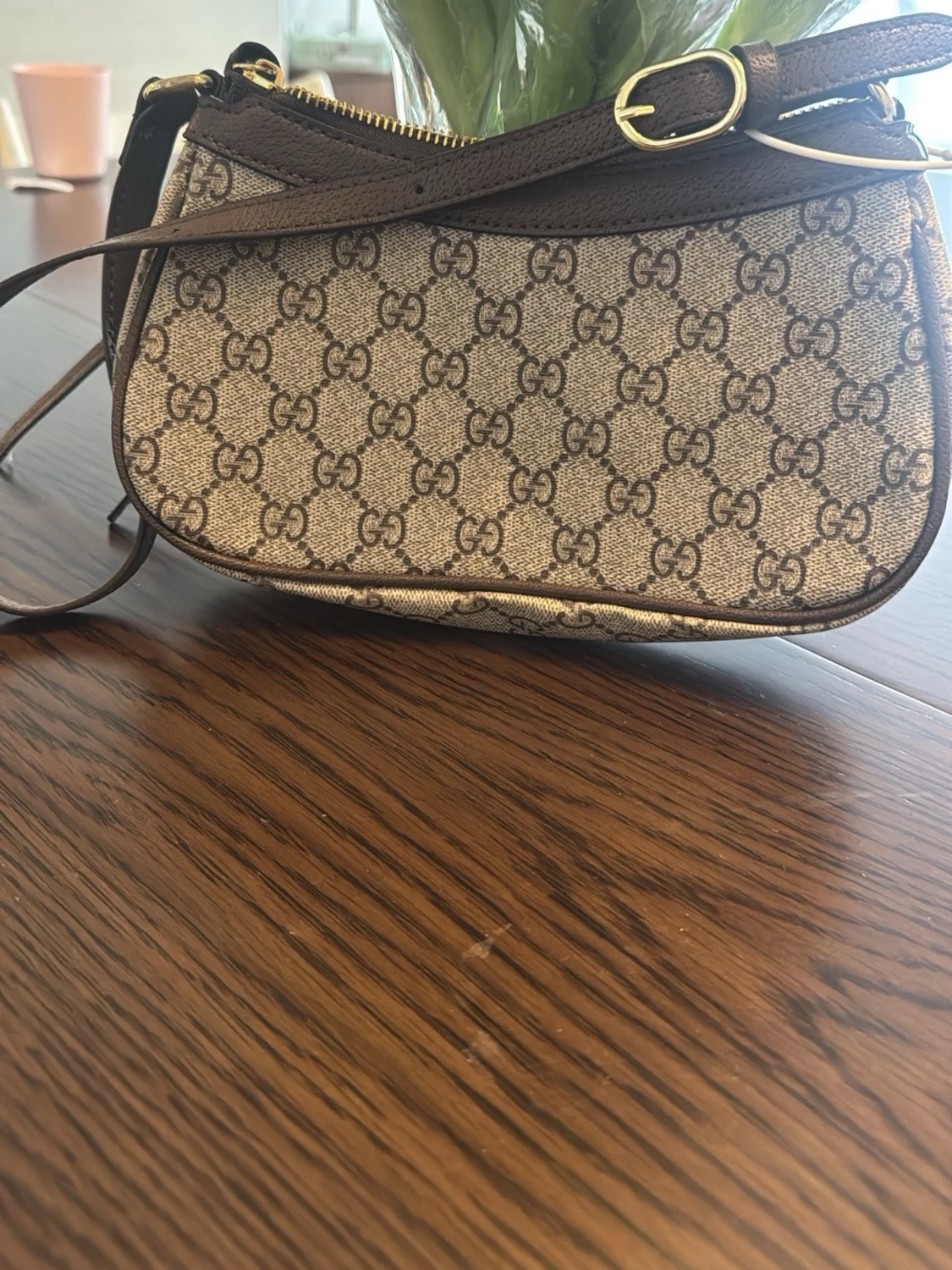 Beige axelremsväska - 1