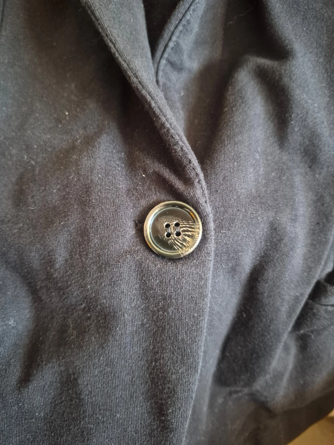 Svart figurnära bomull kavaj från Even&Odd stl M - 2