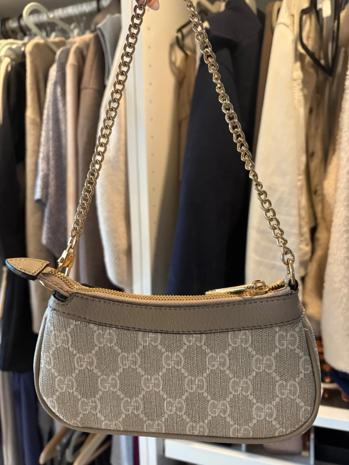 Beige axelremsväska - 1