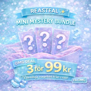 Mini Mystery Bundle (XS) - 3 st press-on nagelset (XS) från min rea ✨ Mystery bundle – design väljs slumpmässigt  Perfekt om du vill testa flera set billigare 💅 Få sådana här erbjudanden – begränsat antal  • 3 för 99 kr • Handgjorda naglar • Från min rea-kollektion  💌 Tips: Lämna ett ❤️ på favoriter i FRÅN REAN– kanske dyker de upp i ditt paket (specifika set kan ej garanteras) 