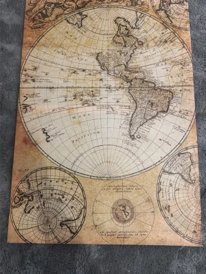 antik världskarta/tavla  - Jätte fin tavla inga skador osv, 70x50