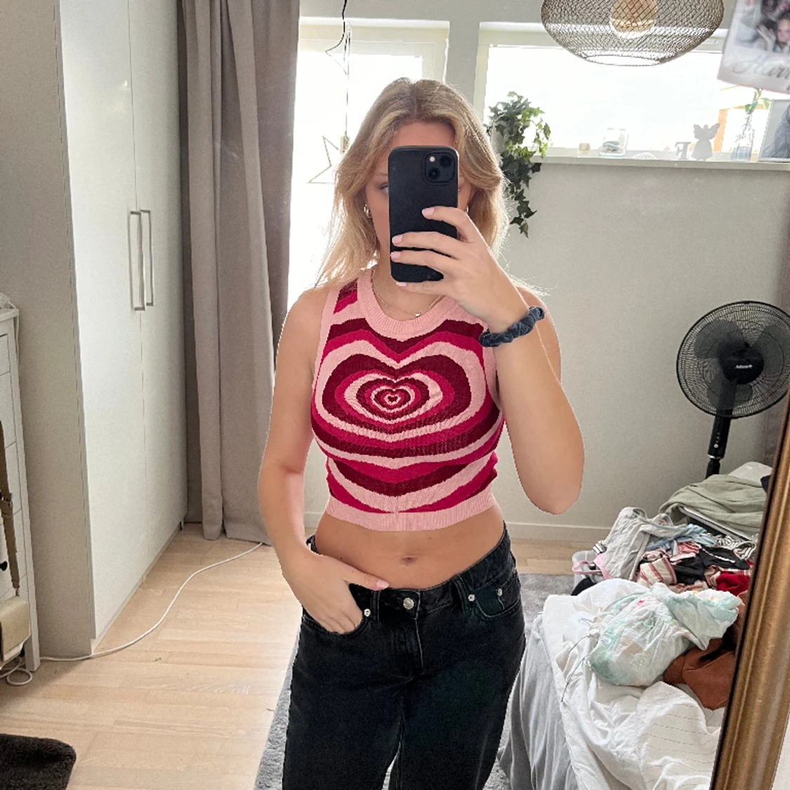 Hjärtmönstrad topp