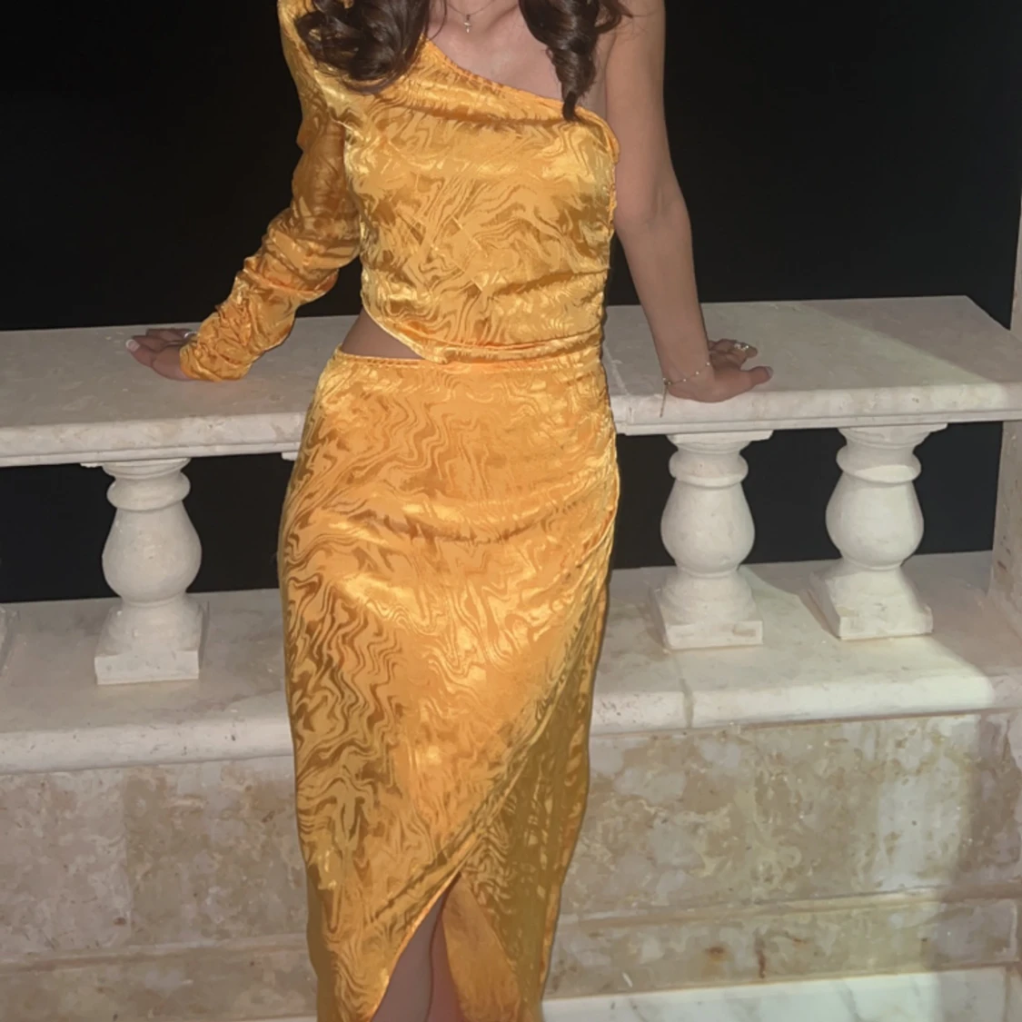 Orange elegant klänning