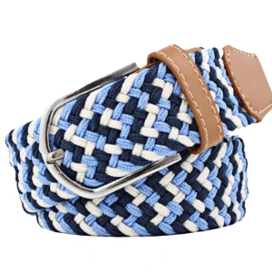 Helt nytt grisch bälte - flätat bälte i modellen "Navy & Blue & White" Bältet är 105cm långt men går att justera hela vägen ner till 50cm.