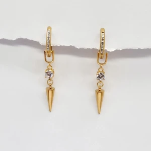 Handgjorda örhängen  - Handgjorda örhängen ●Material- rostfritt stål och zirconia kristall ●Gjord i bra kvalitet 💎Örhängeskrokar -100% rostfritt stål . Nickel fri.☆☆☆Längd - 5cm, 1st-100kr eller paret 160kr 