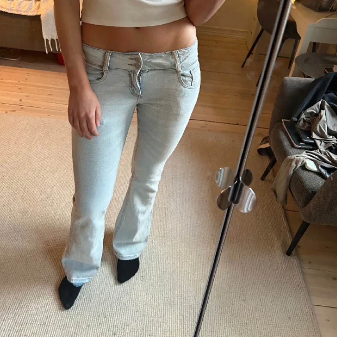 Lågmidjade bootcut jeans - 90