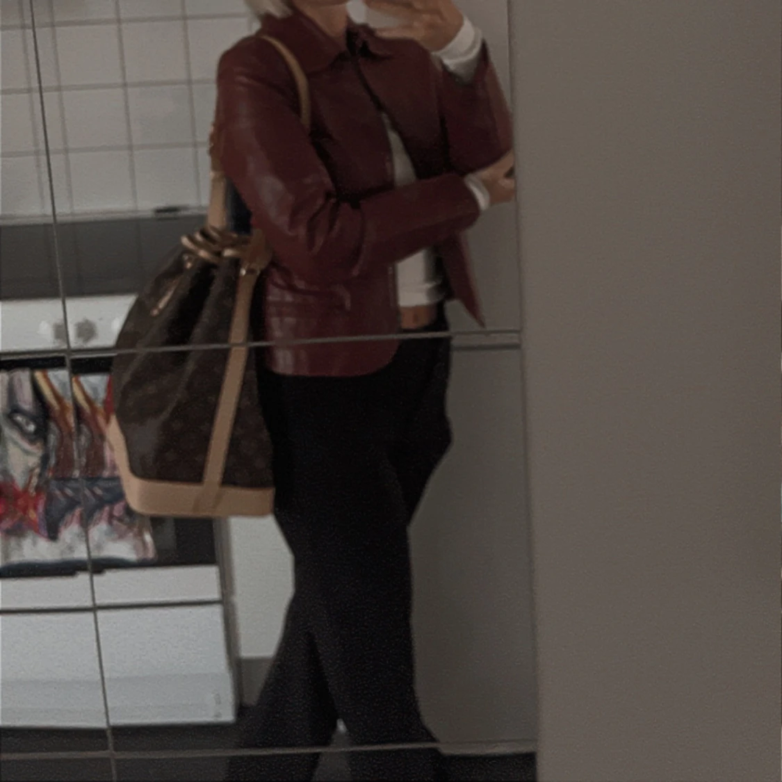 Röd skinnjacka  - 91