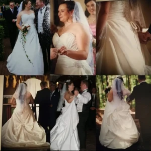 Vacker, stilren brudklänning - Otroligt vacker brudklänning passande stl. 36-42. Kemtvättad.