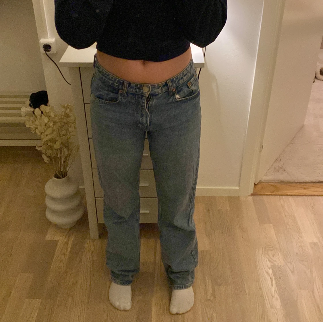 Straight Jeans Mid Waist  - 90