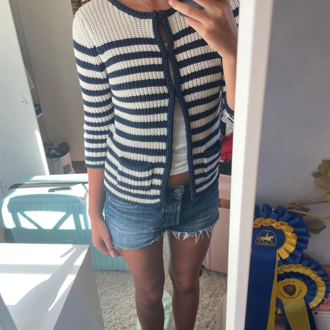 Trekvartsärmad kofta - 90