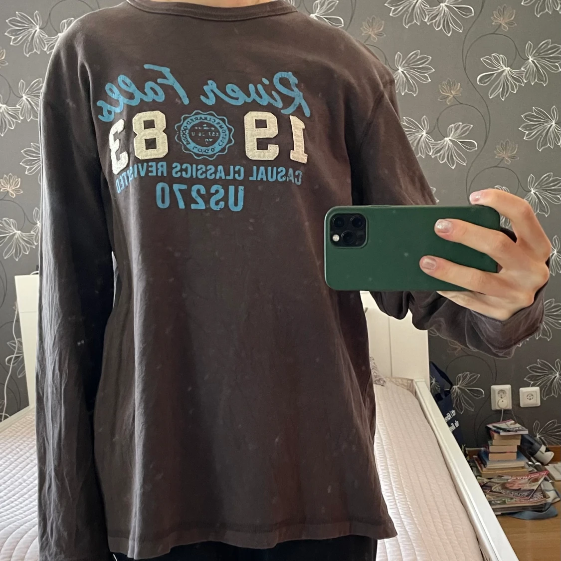 Långärmad brun tröja  - 90