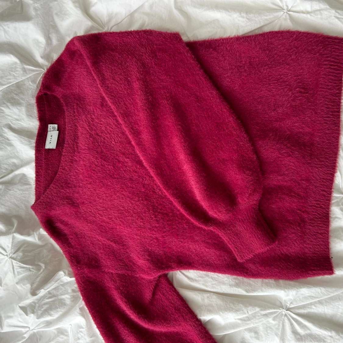 Vinröd stickad tröja - 90
