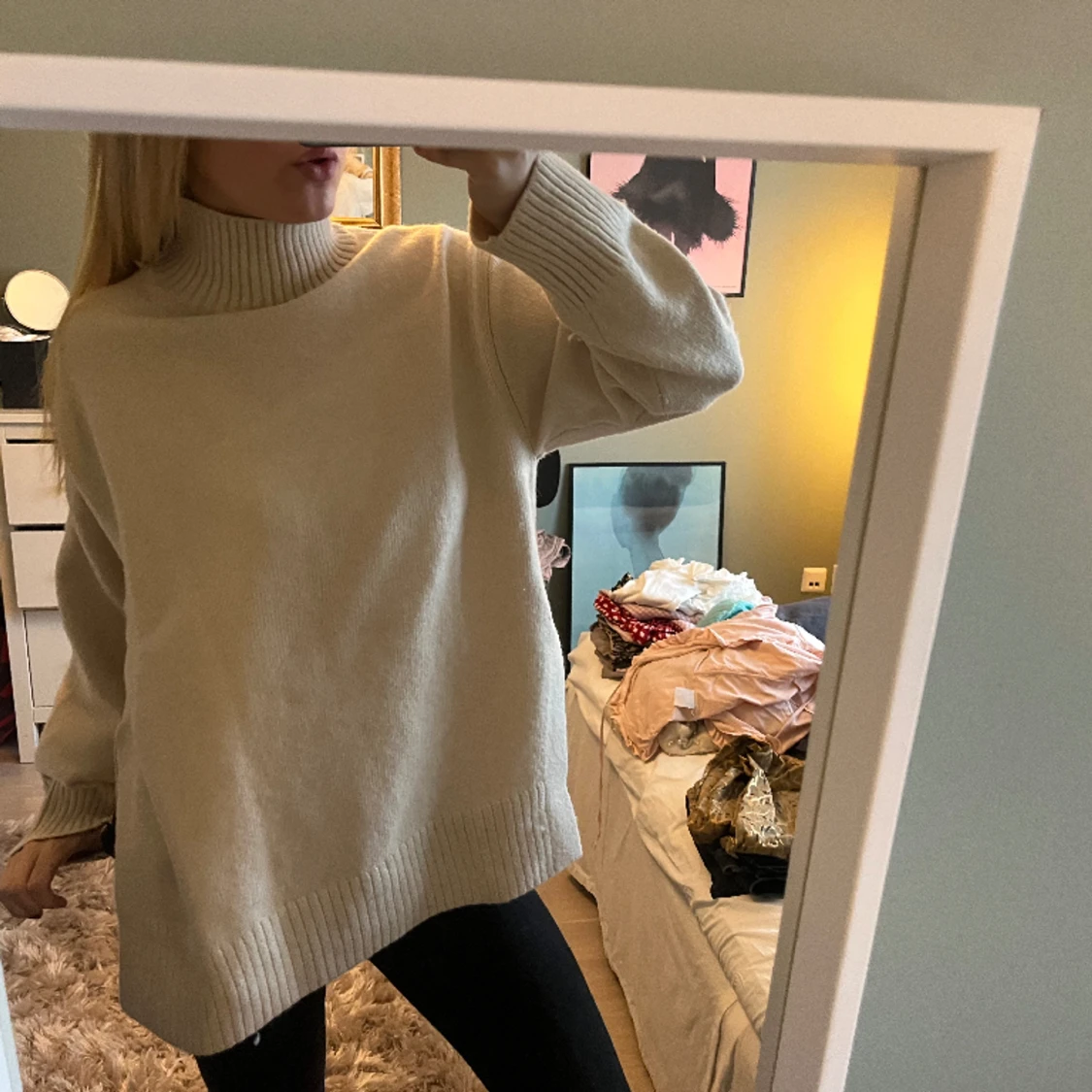 Stickad tröja med polokrage  - 26