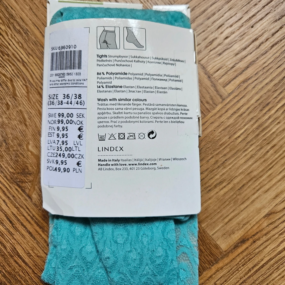 Matt turkosa strumpbyxor från Lindex - 90
