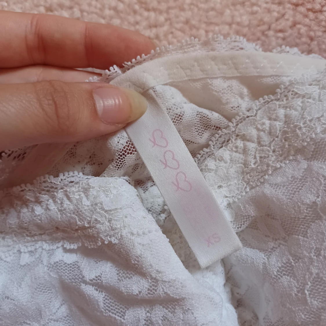 Strapless vit spets bh med urtagbara pads - 91