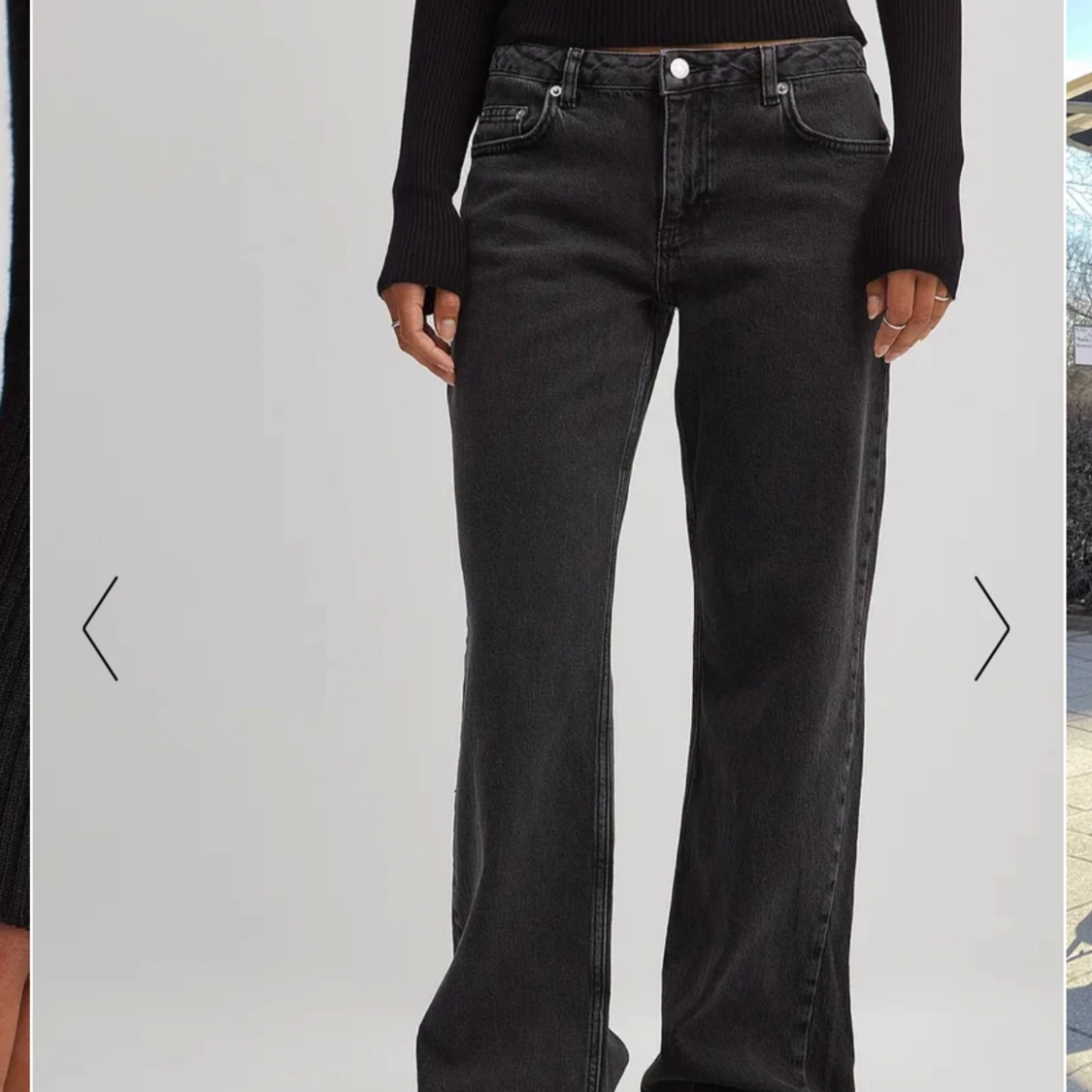 Svarta lågmidjade jeans  - 92