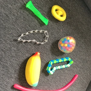 7 fidget toys, stressleksaker - Ganska bra skick.