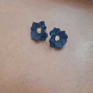 Örhängen  - Så fina. Aldrig använt dom. Mörkblåa med guld i mitten