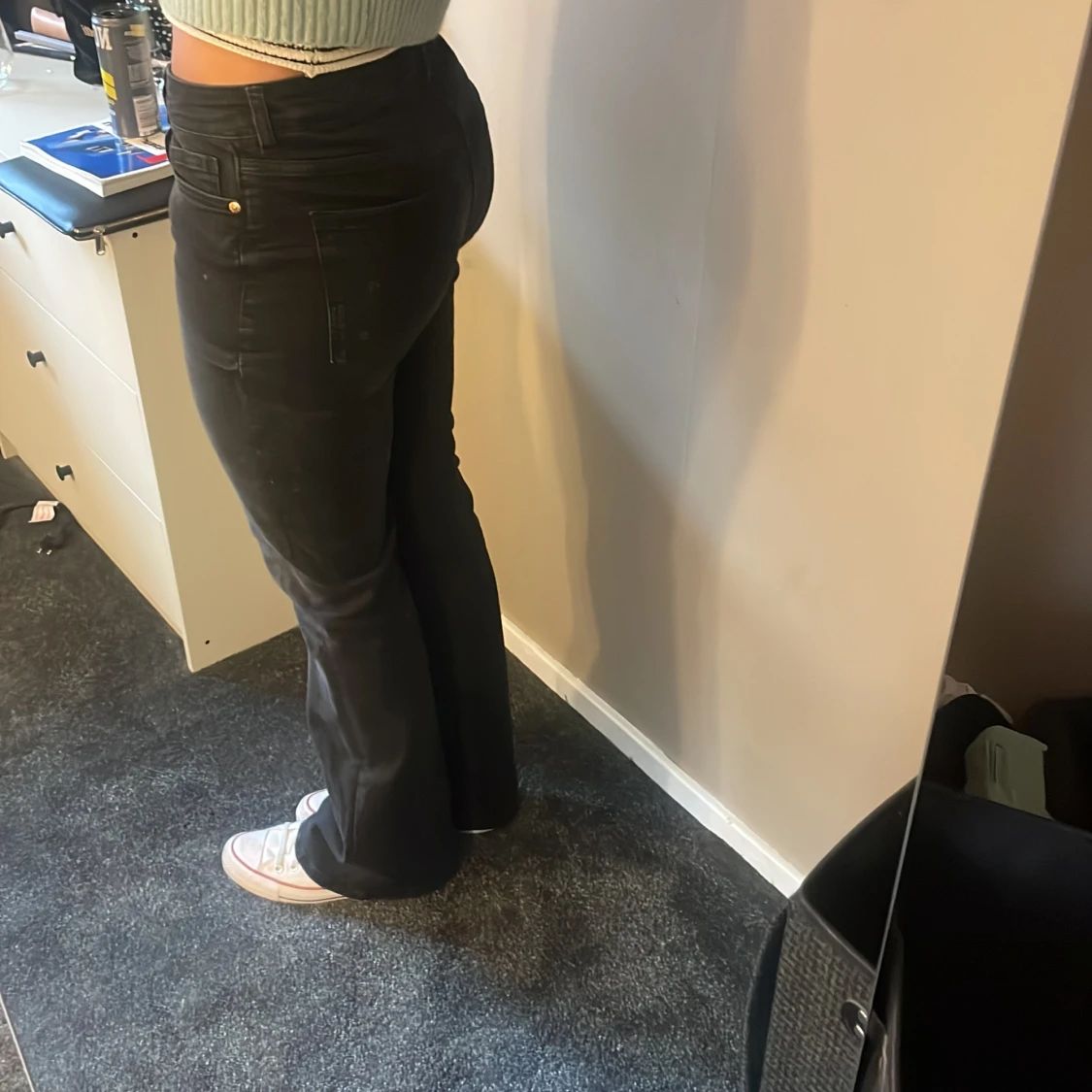 Mid waist bootcut/straight jeans - 91