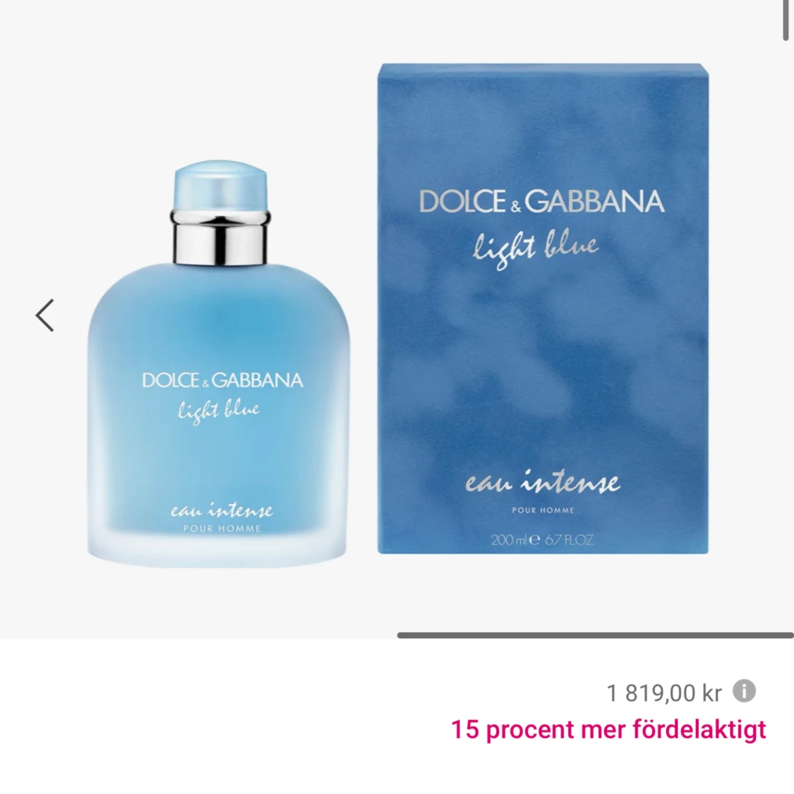 DOLCE GABBANA light Blue Pour Homme Eau Intense  - 90