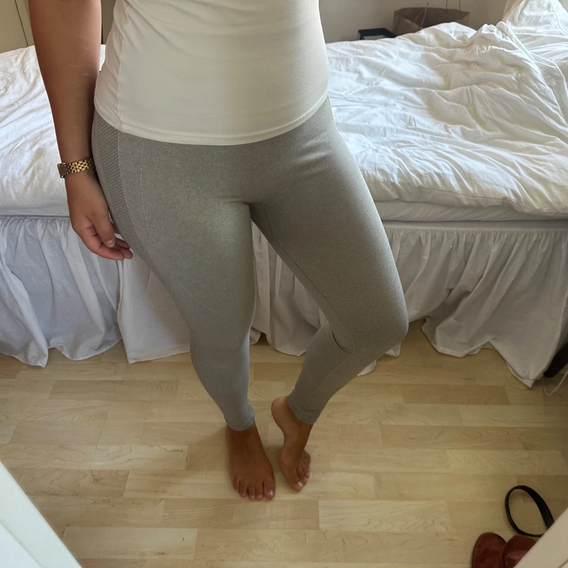 ljusgrå träningstights - 90