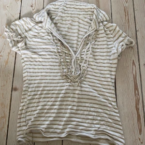 Bomulls-skjorta - Y2k vit bomulls-skjorta med räfflad tyg