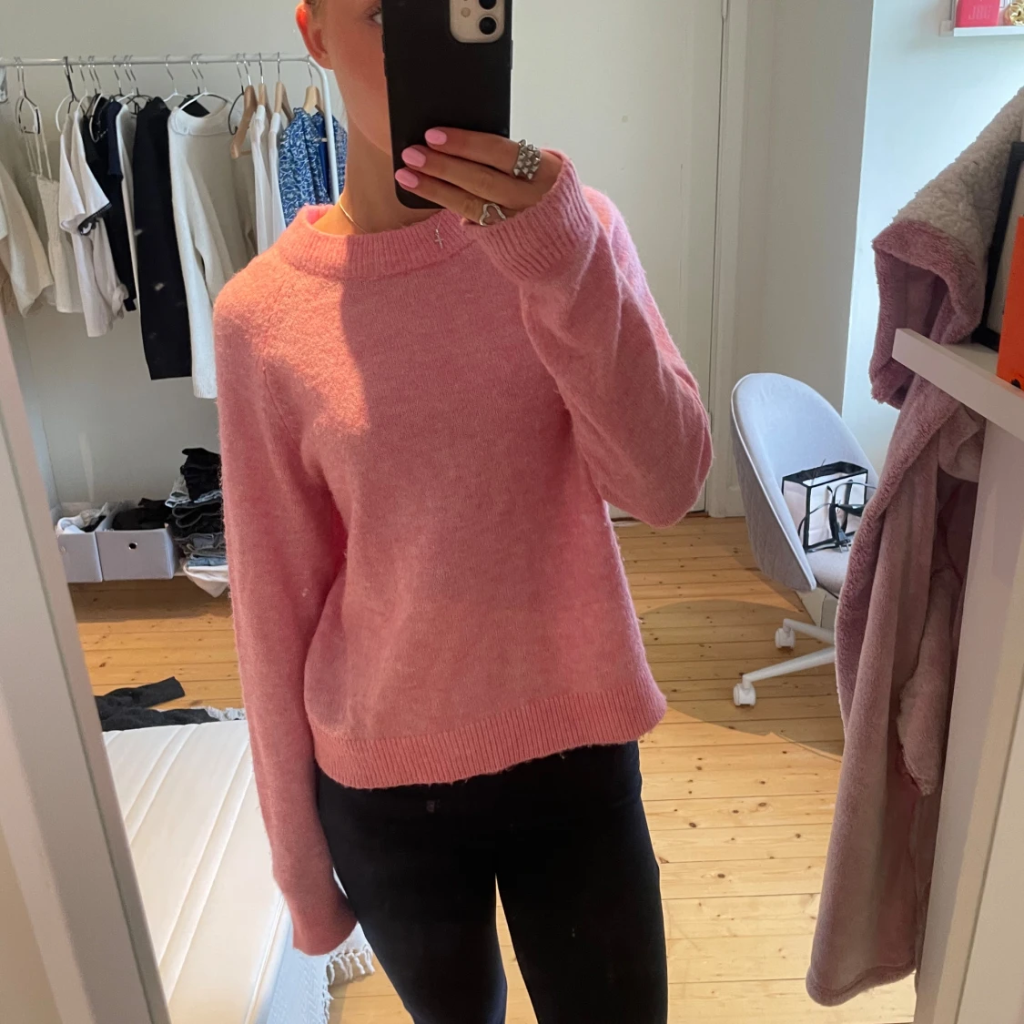 Rosa stickad tröja från vero Moda!!
