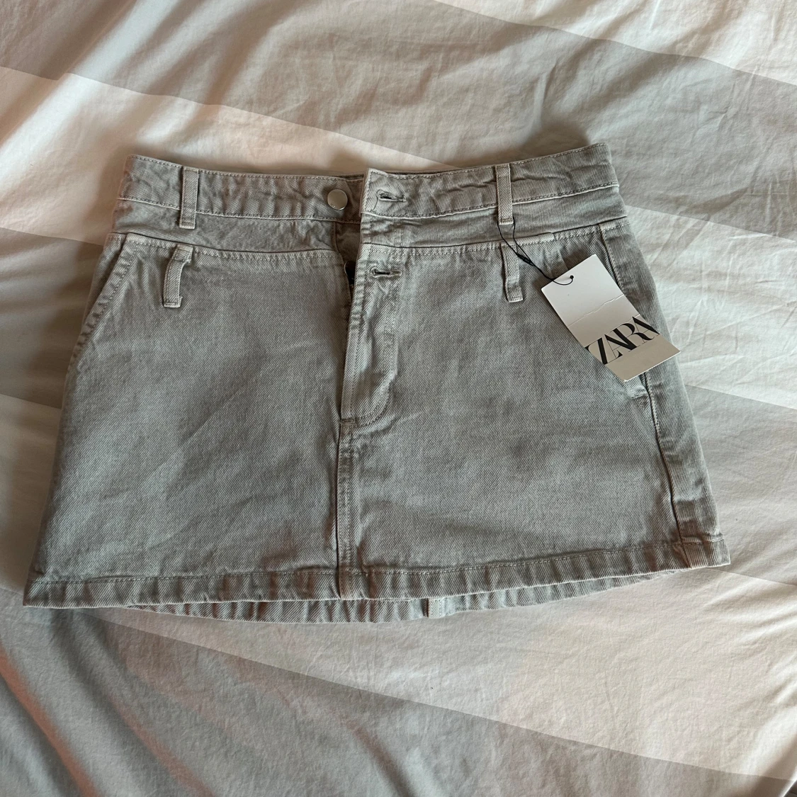 Grå jeans kjol - 90