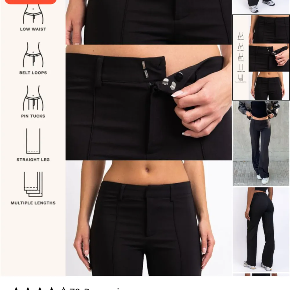 Säljer dessa lågmidjade kostymbyxor från Madlady! Svarta, storlek 34!🤍 . Jeans & Byxor.