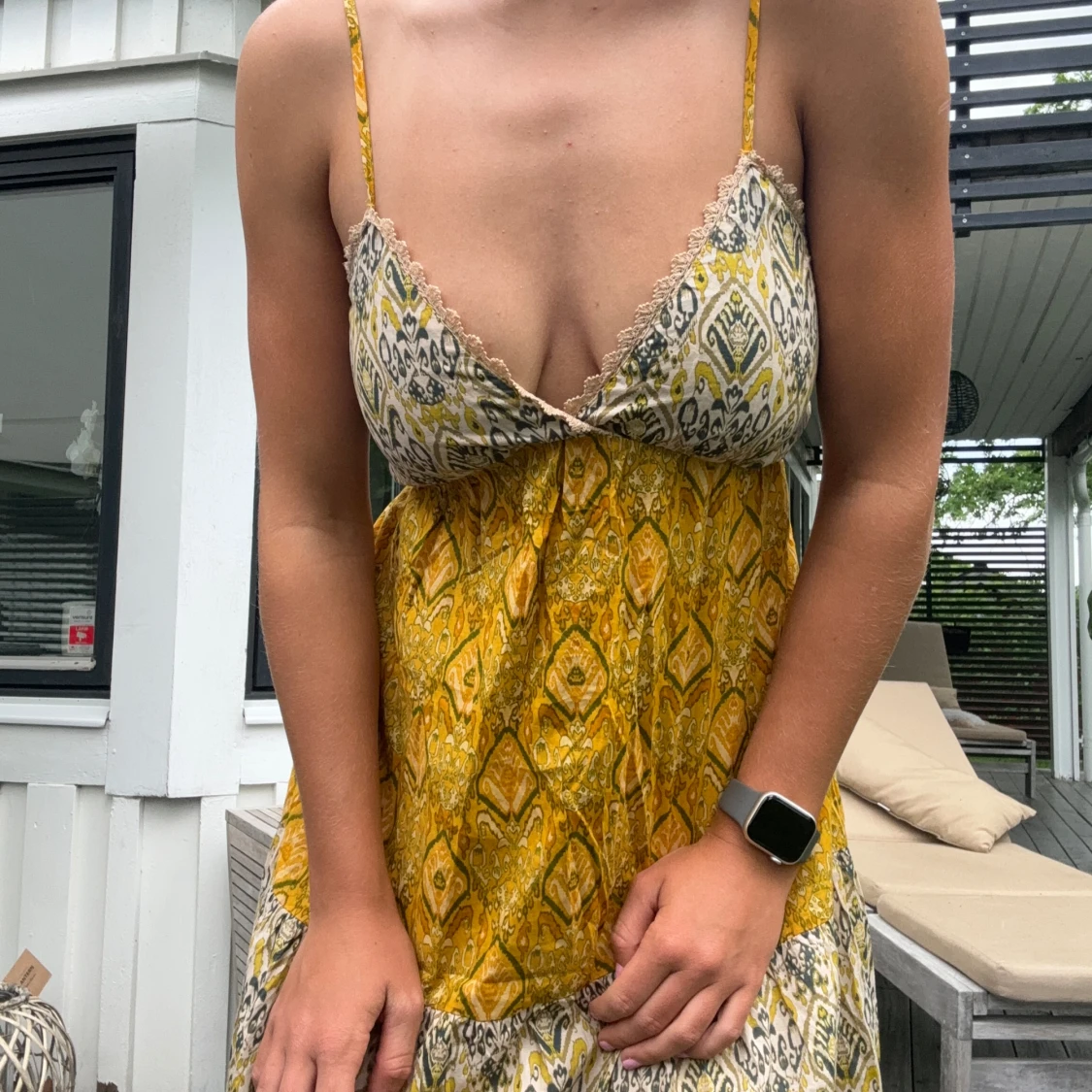 Gul sommar klänning - 90