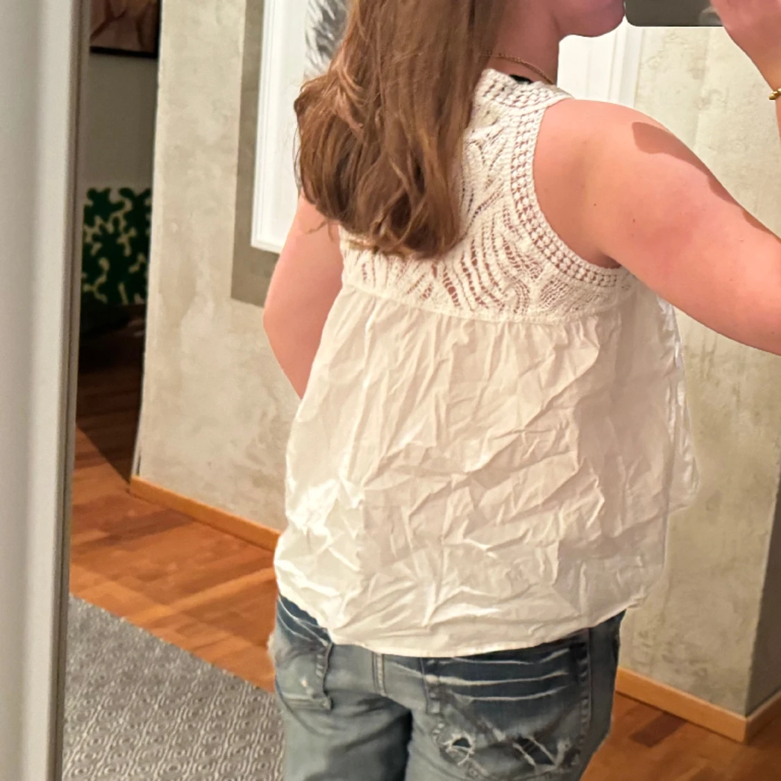 Gullig vit topp - 90