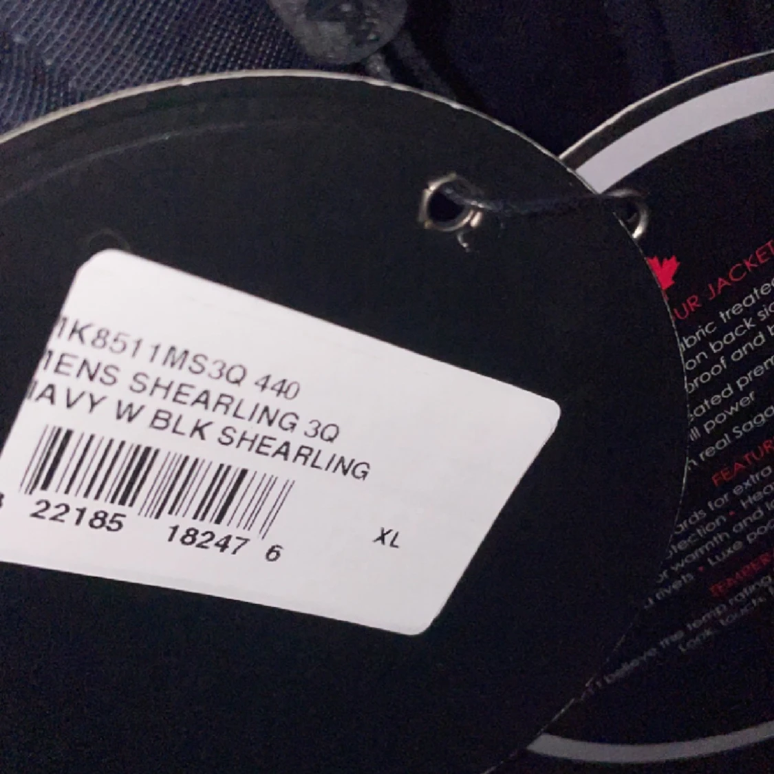 Moose knuckles jacka navy black ”Shearling” 3Q - 90
