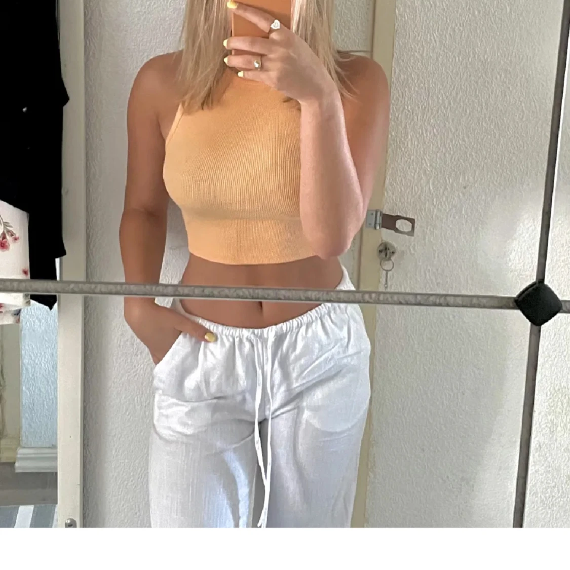 Lågmidjade linnebyxor