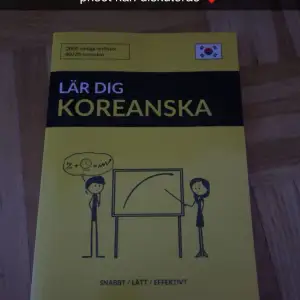 En bok där du kan lära dig koreanska köpetes för 2 år sen, nypris ca 260kr mitt pris e 100kr💕 priset kan diskuteras ❤️