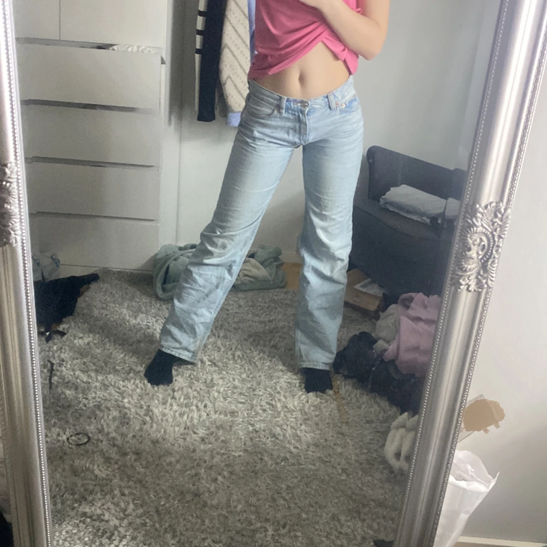 lågmidjade jeans